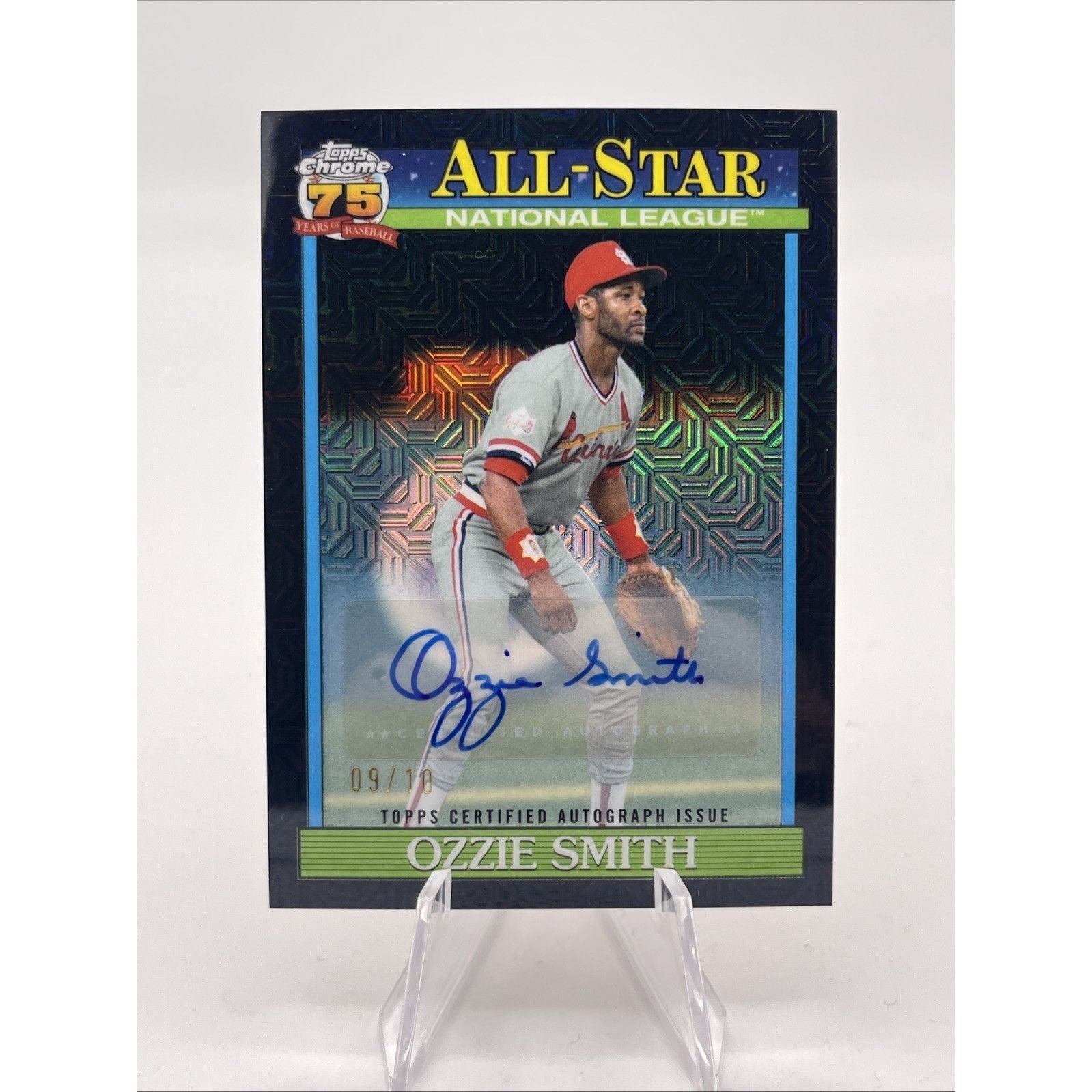 2026 TOPPS OZZIE SMITH 1991 CHROME ALL-STAR AUTO SILVER PACK BLACK MOJO REF. /10
