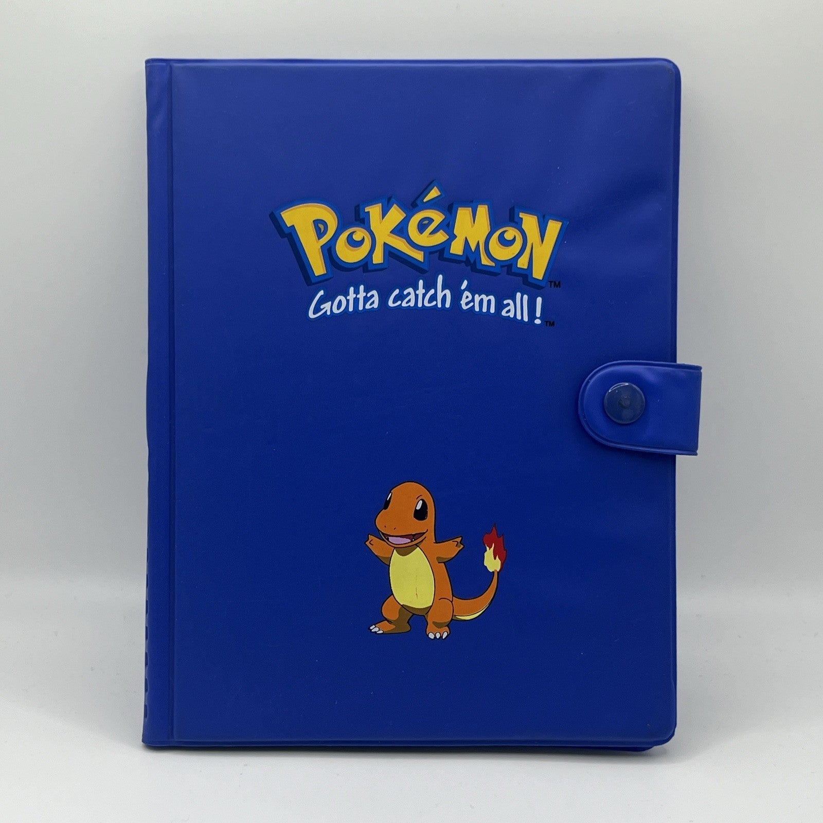 Pokémon Charmander Binder Folder Blue Snap Case Gotta Catch ’Em All Vintage 90s