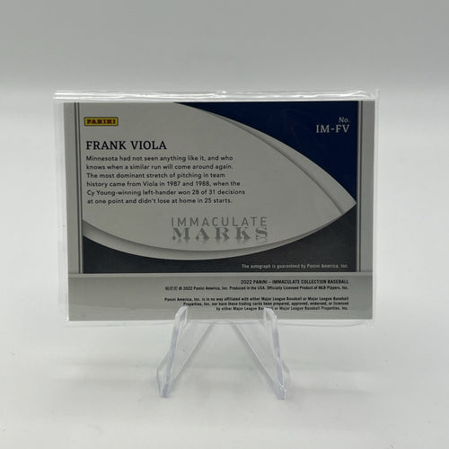 2022 Panini Immaculate Collection - Immaculate Marks Frank Viola #IM-FV /99 (AU)