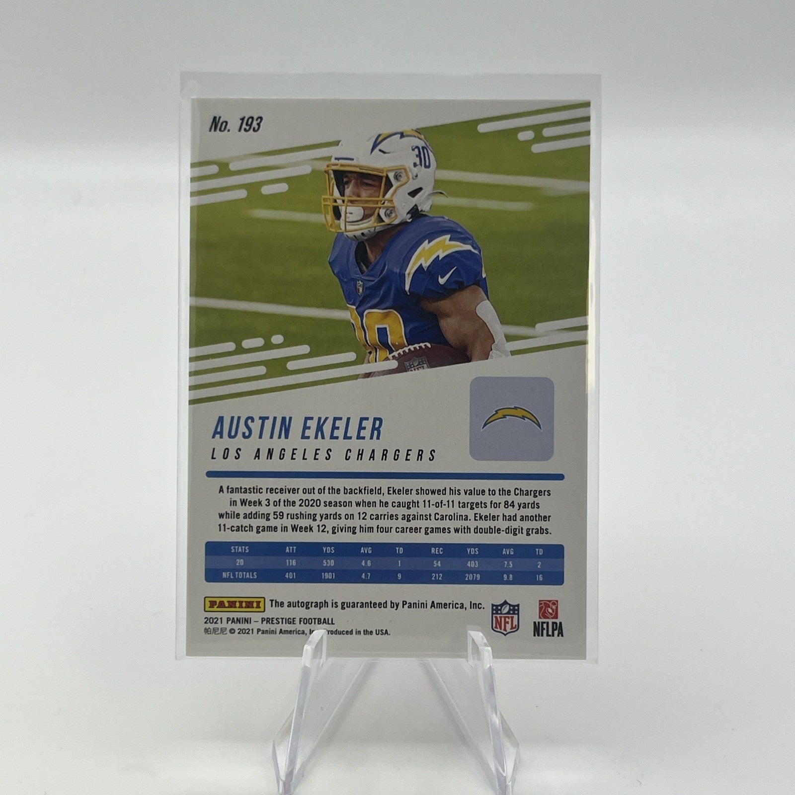 2022 Panini Prestige Austin Ekeler Red Foil Auto