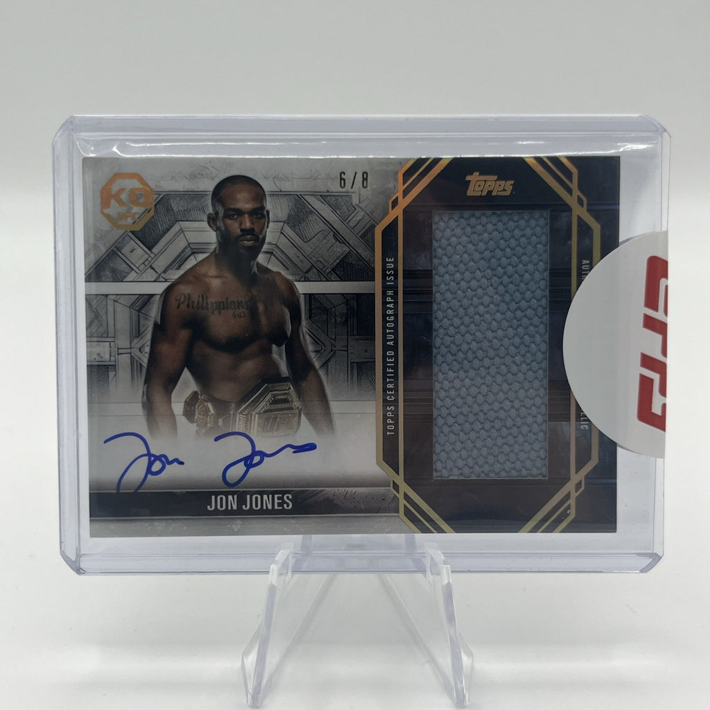 2025 Topps UFC Knockout - Autographed Fight Mat Relic Jon Jones #AFM-JJ Gold /8 