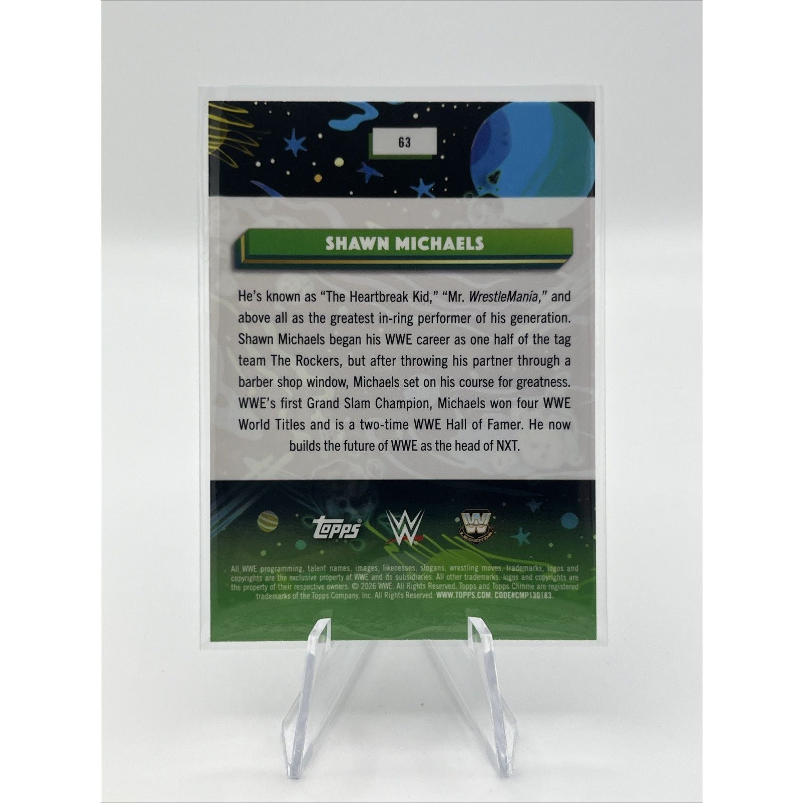 2026 TOPPS COSMIC CHROME WWE BLUE MOON REFRACTOR /99 SHAWN MICHAELS
