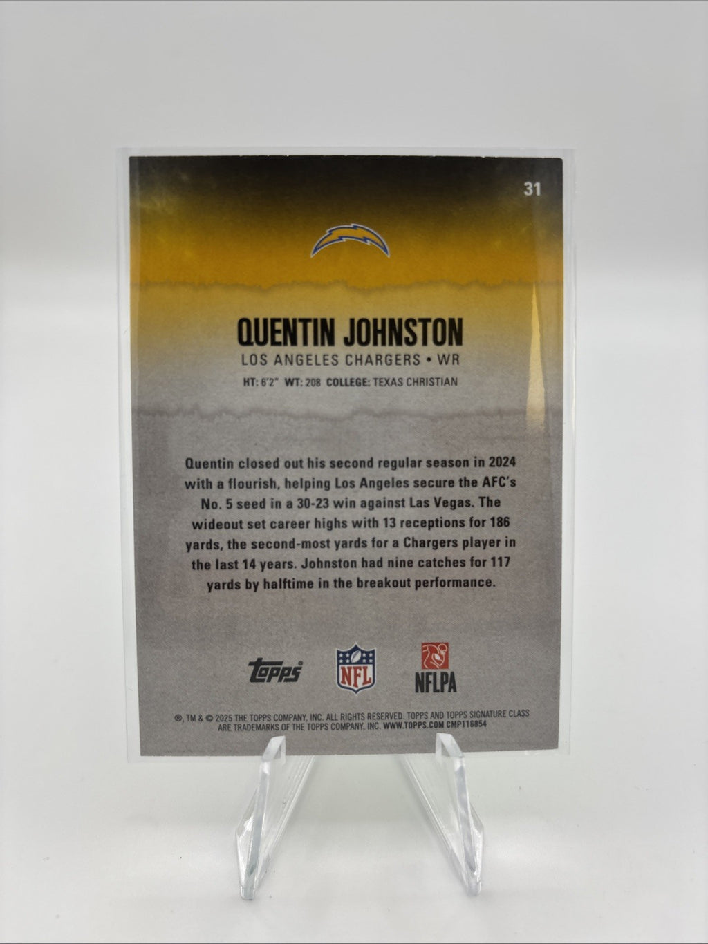 2025 Topps Signature Class - Quentin Johnston Lime Green /176