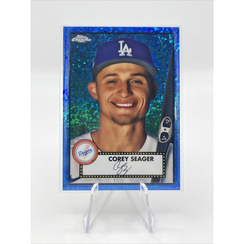 Corey Seager 2021 Topps Chrome Platinum Blue Mini-Diamond Refractor #224 /199