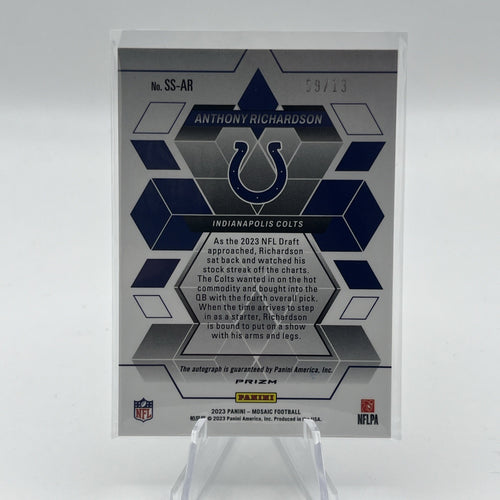 2023 Mosaic Anthony Richardson #SS-AR SHOWTIME SIGNATURES White Mosaic #/13