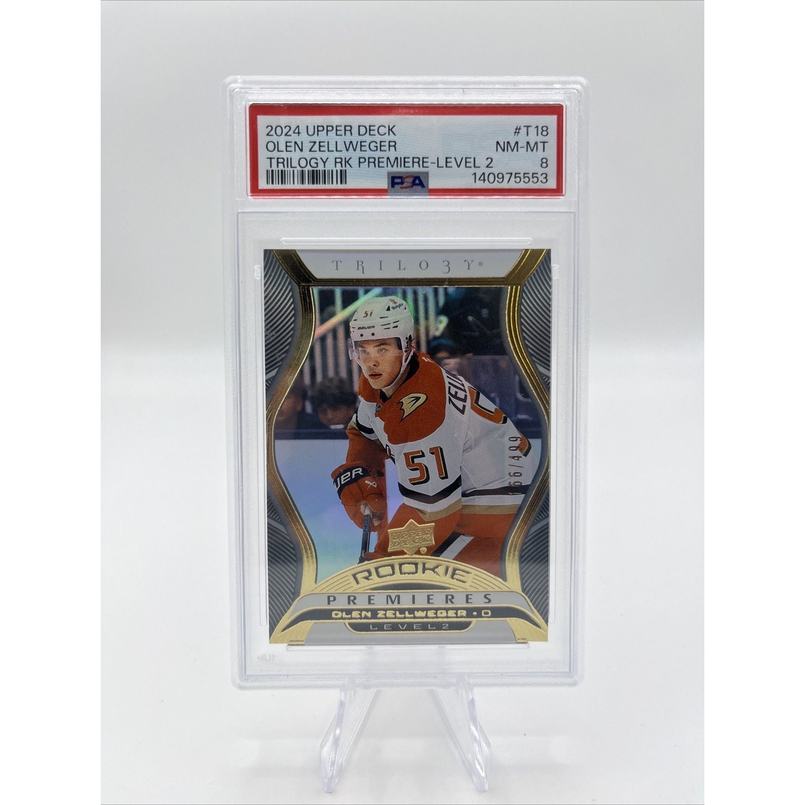 2024-25 Upper Deck - Trilogy Rookie Premiere Olen Zellweger #/499 PSA 8