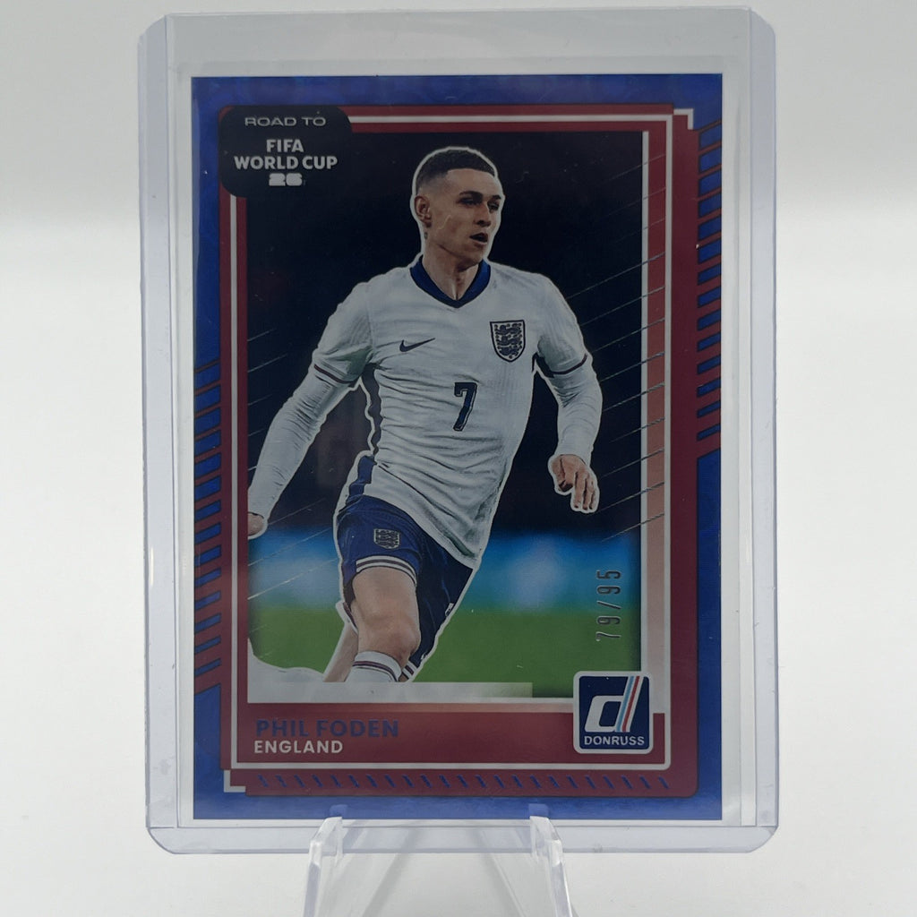 2025-26 Panini Donruss Road to FIFA World Cup Phil Foden Blue Swirl #/95 England