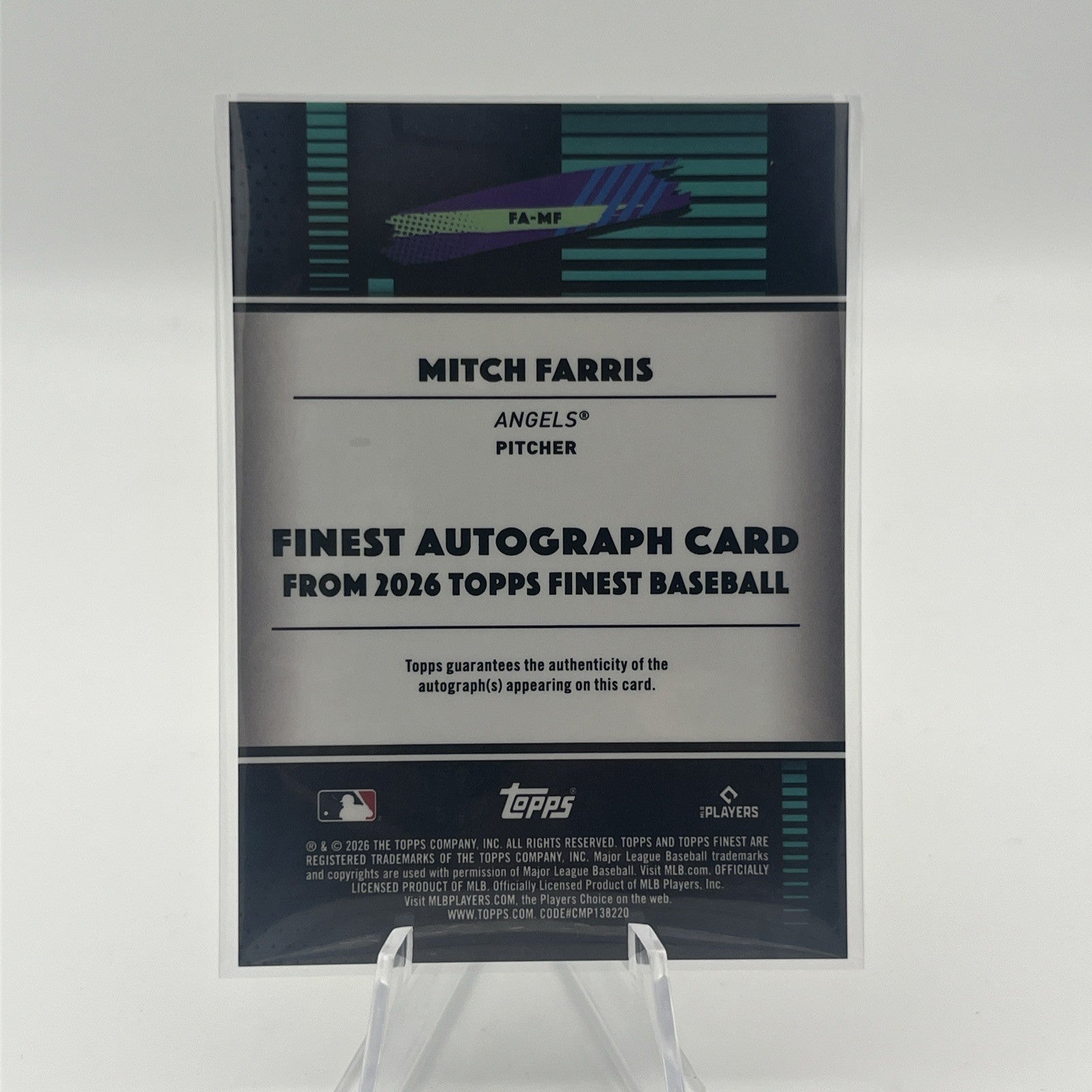 2026 Topps Finest Mitch Farris Auto #FA-MF Angels