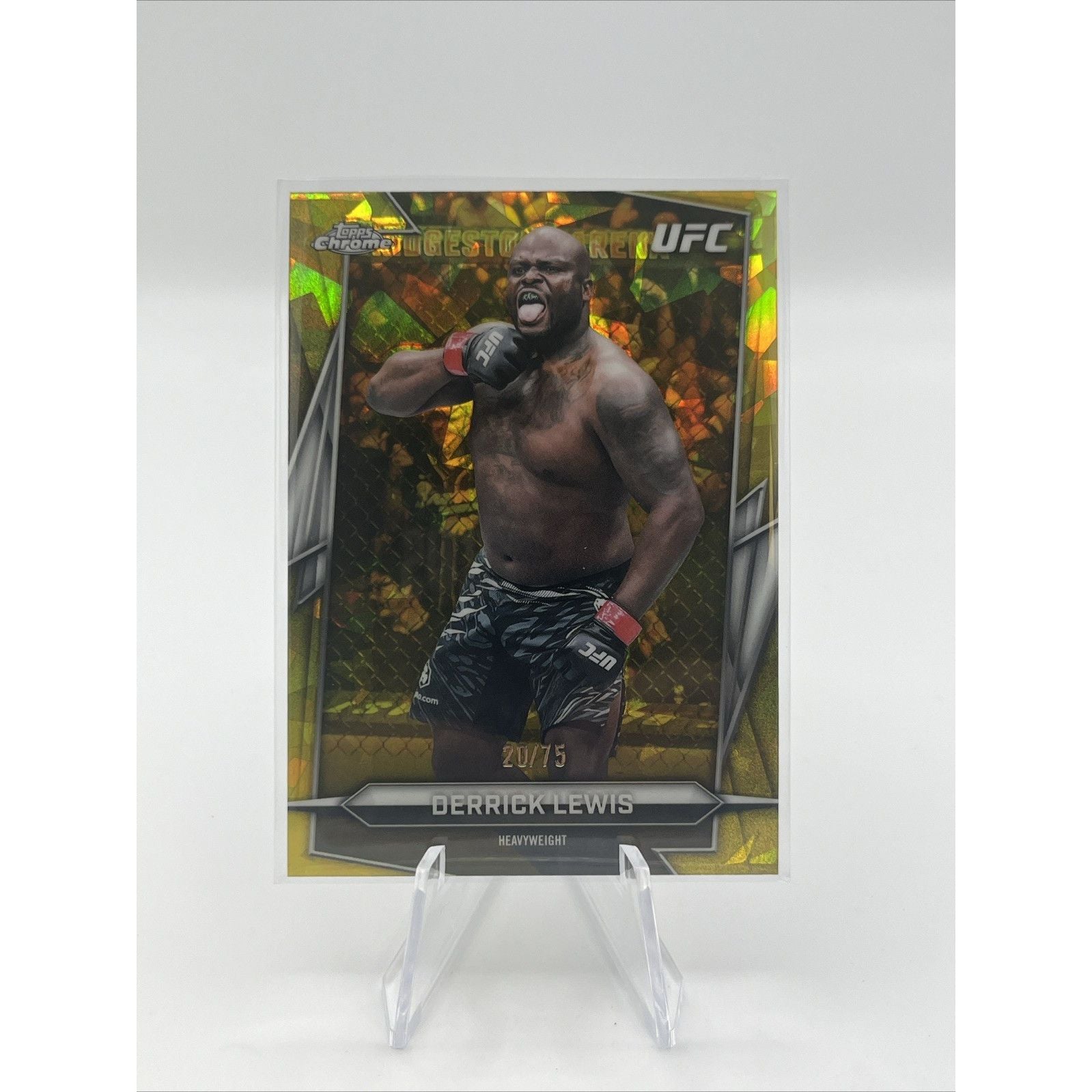 2026 TOPPS Chrome UFC Derrick Lewis Yellow Sapphire Refractor /75