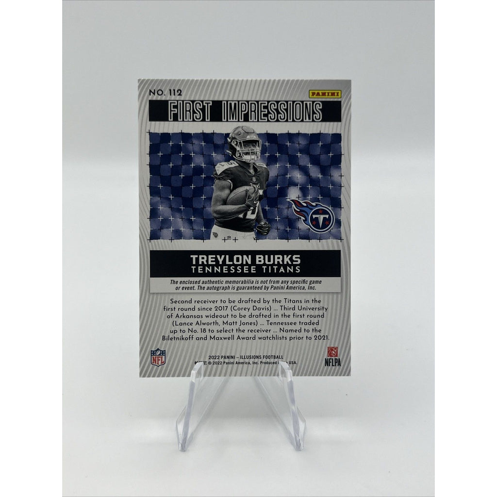 2022 Panini Illusions Treylon Burks First Impressions RPA #/25‼️JERSEY MATCH‼️