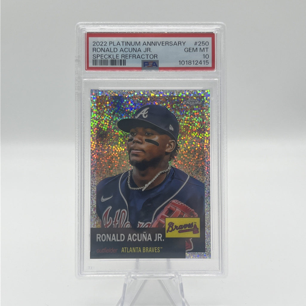 2022 Topps Chrome Platinum Anniversary Ronald Acuña Jr #250 Speckle /150 PSA 10
