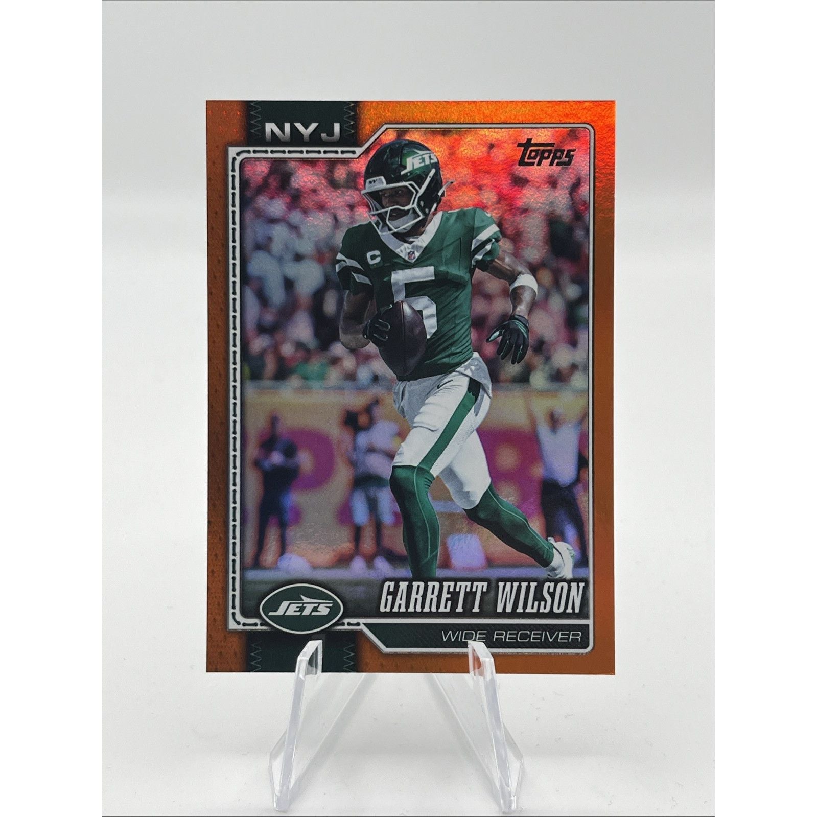 2026 Topps Football Garrett Wilson #159 Orange Rainbow Foil #/25 New York Jets