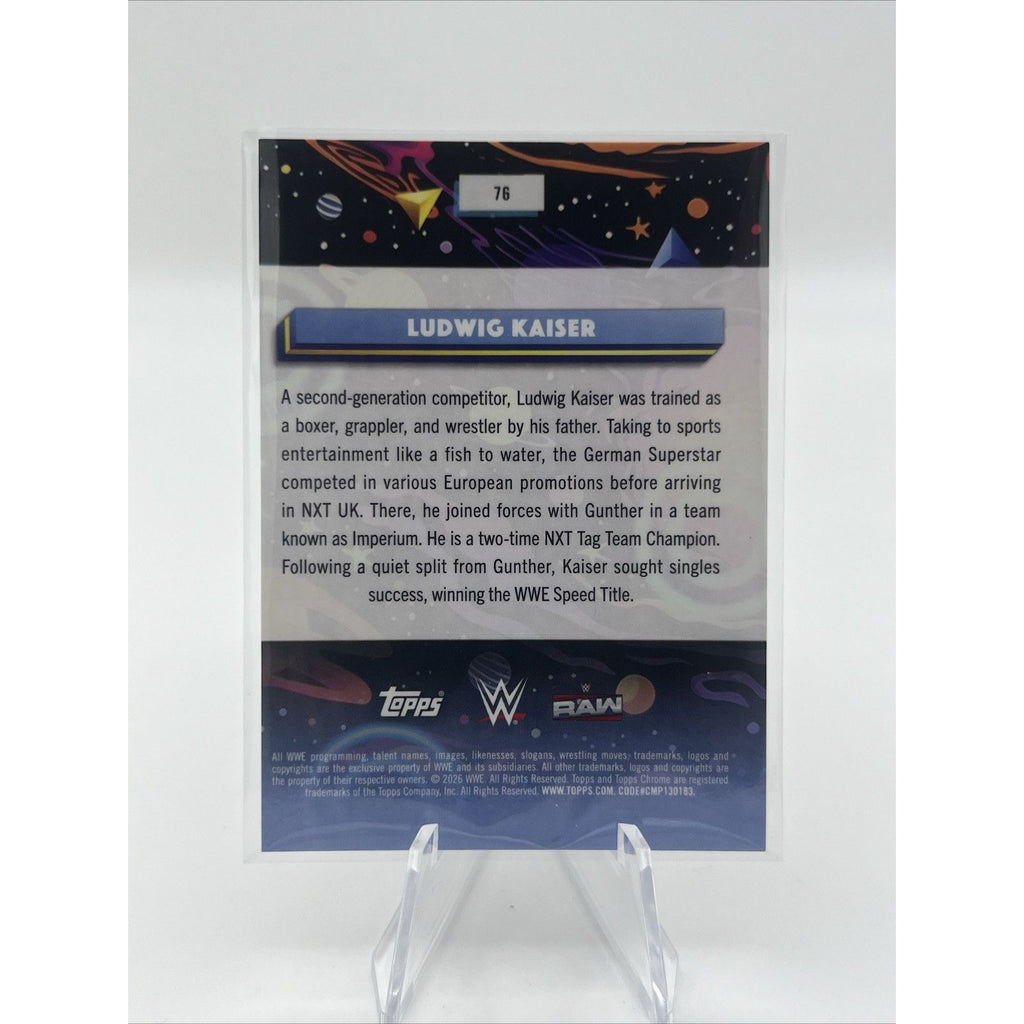 2026 Topps Cosmic Chrome WWE Ludwig Kaiser Base /50 Gold Interstellar