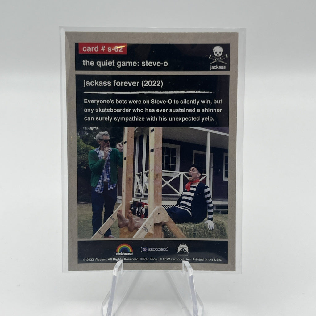 2022 ZEROCOOL JACKASS STUNTS INSERT STEVE-O QUIET GAME #S-62 BLUE HOLO #/50