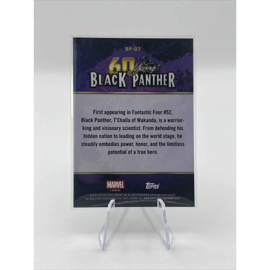 2026 Topps Chrome Marvel Comics BLACK PANTHER 60 Years Wave Refractor #BP-07