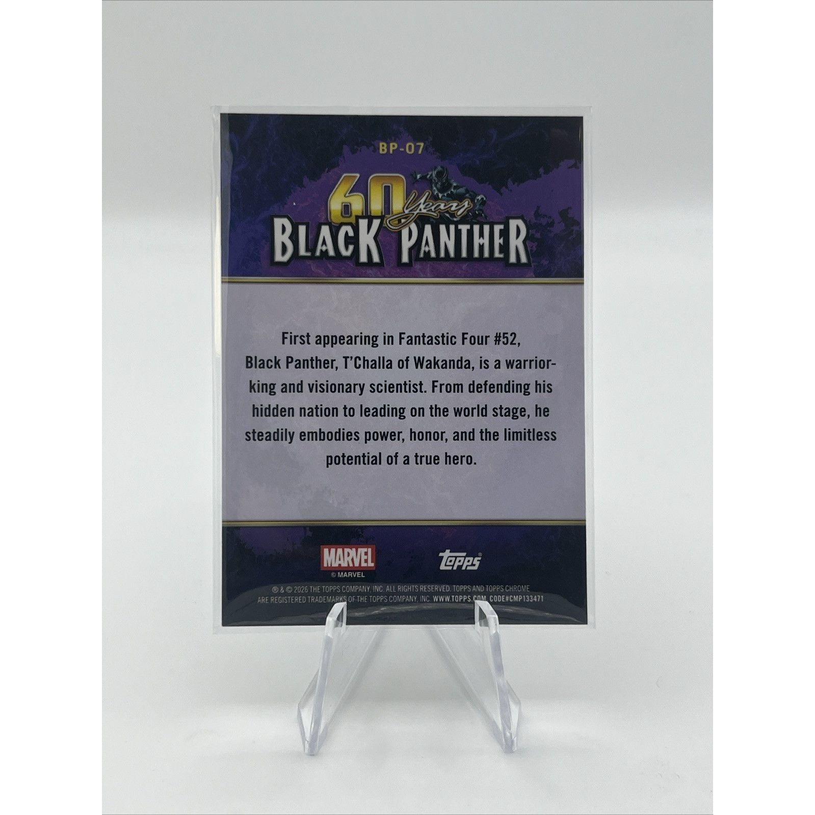 2026 Topps Chrome Marvel Comics BLACK PANTHER 60 Years Wave Refractor #BP-07