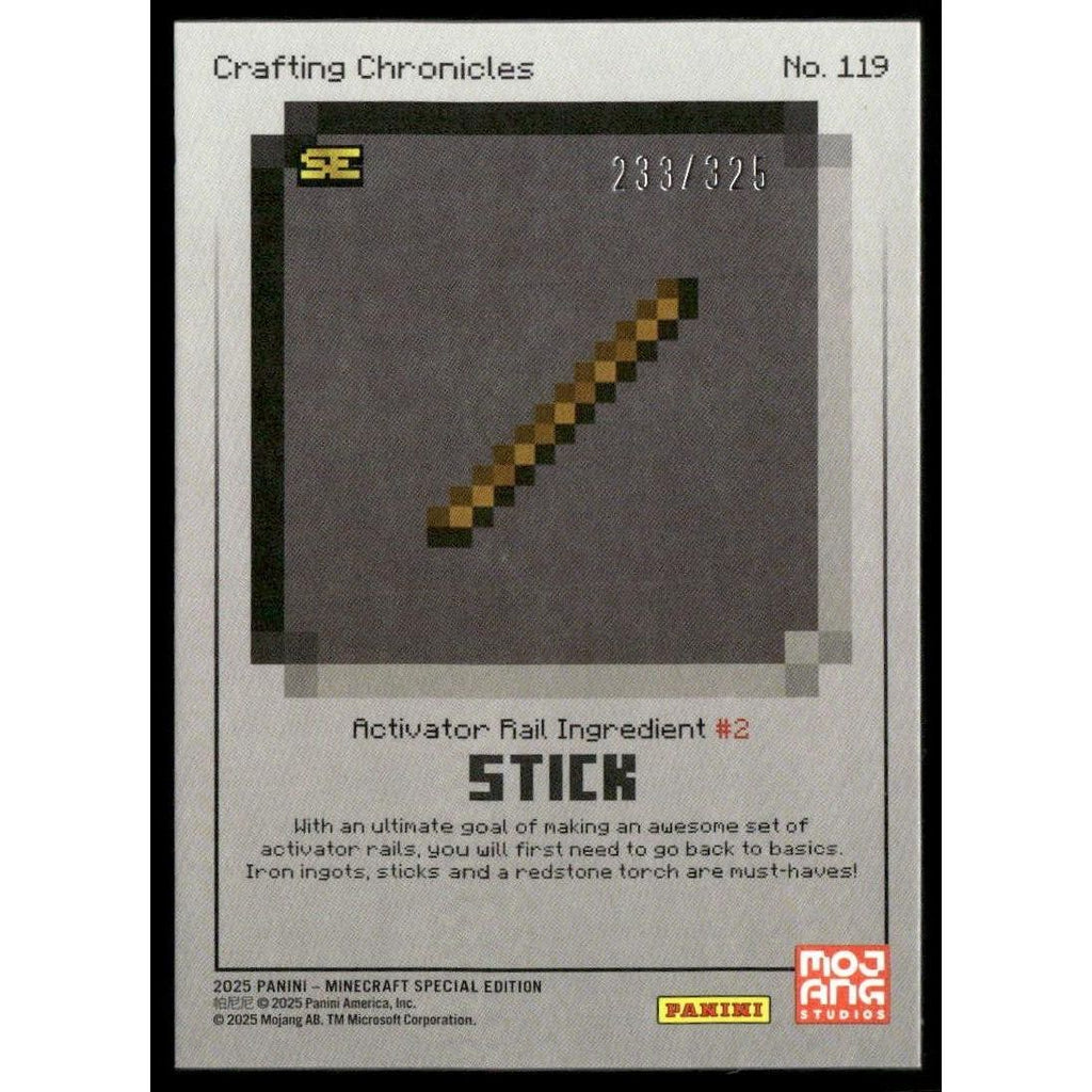2025 Panini Minecraft 15th Anniversary #119 Stick #/325