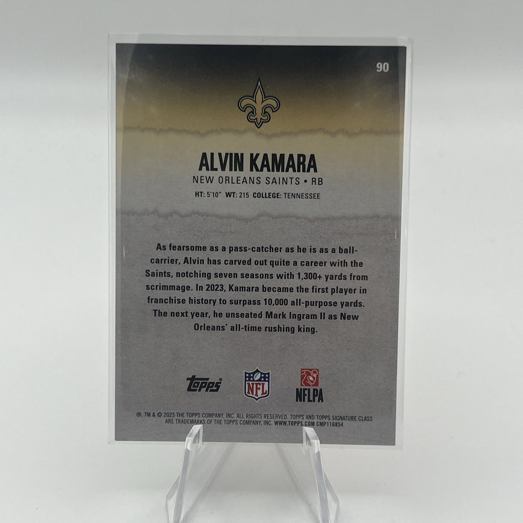 2025 Topps Signature Class Alvin Kamara Saints Orange Lava Foil #/50
