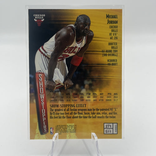 1996 TOPPS FINEST # 271 SHOWSTOPPERS MICHAEL JORDAN WITH COATING 
