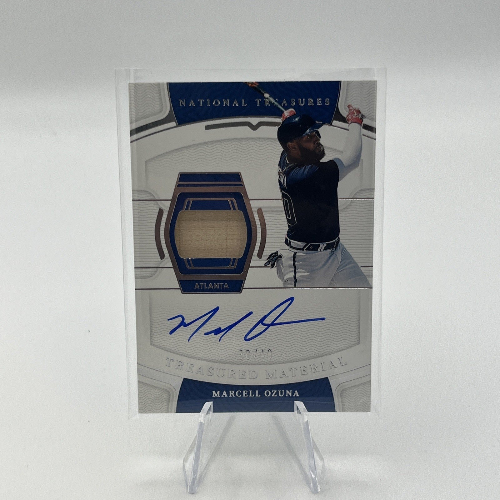 2022 Panini National Treasures - Treasured Material Signatures Marcell Ozuna...