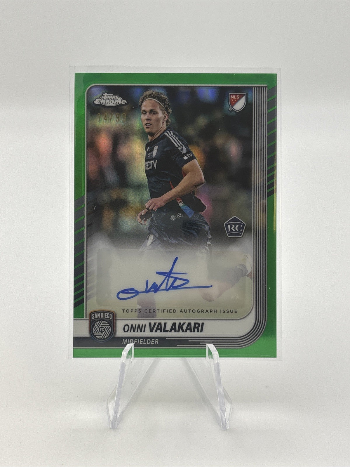 2025 Topps Chrome MLS - Omni Valakari TRUE GREEN Refractor Auto  /99