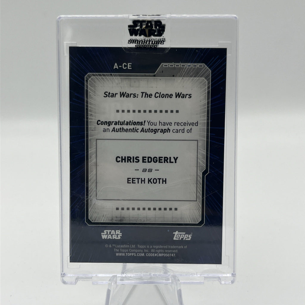 2022 Topps Star Wars Signature Series Clone Wars Eeth Koth Chris Edgerly Auto