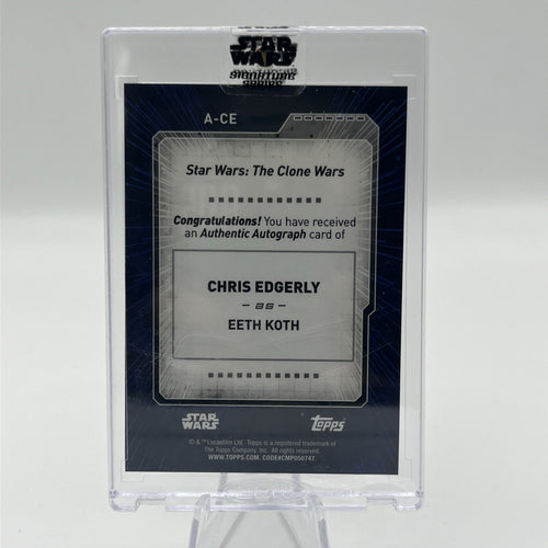 2022 Topps Star Wars Signature Series Clone Wars Eeth Koth Chris Edgerly Auto