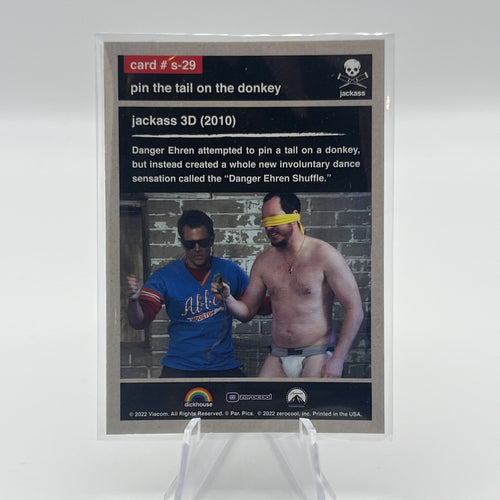 2022 Zerocool Jackass #s-29 Pin the tail on the donkey Stunts Silver Holo #/100