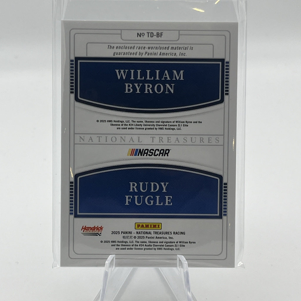 2025 Panini National Treasures #TD-BF William Byron/Rudy Fugle Team Duals #/75