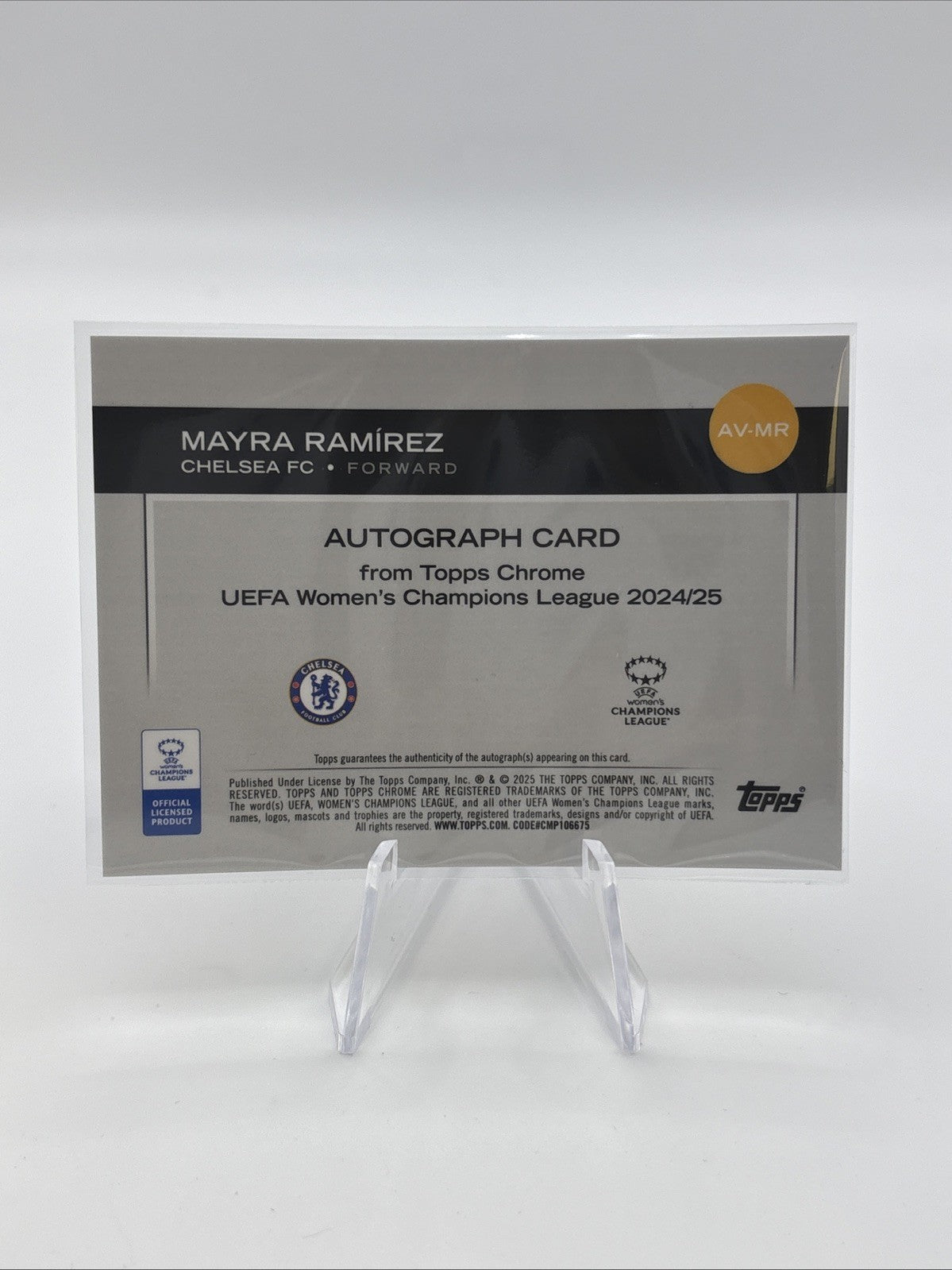2025 Topps Chrome UEFA Women’s - Mayra Ramirez Rose Gold Refractor Auto /50