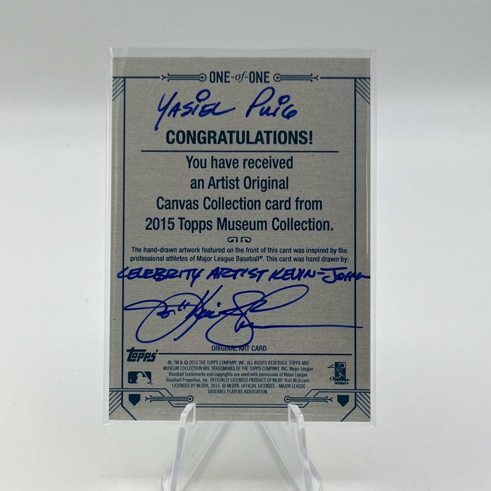 2015 Topps Museum Collections Yasiel Puig Sketch 1/1