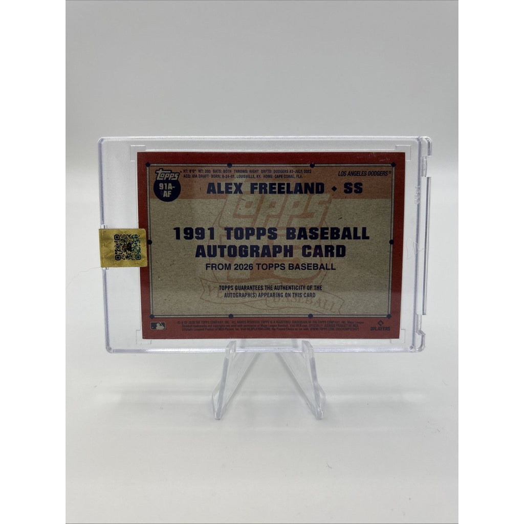 2026 Topps Series 1 - 1991 Topps Baseball Autographs Alex Freeland #91A-AF (AU,