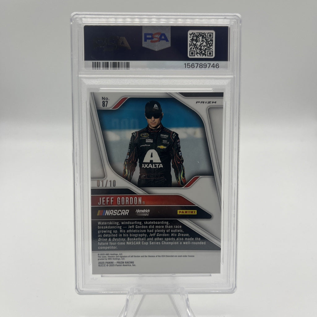 2025 Panini Prizm NASCAR Jeff Gordon Gold Prizm #1/10 PSA 9 