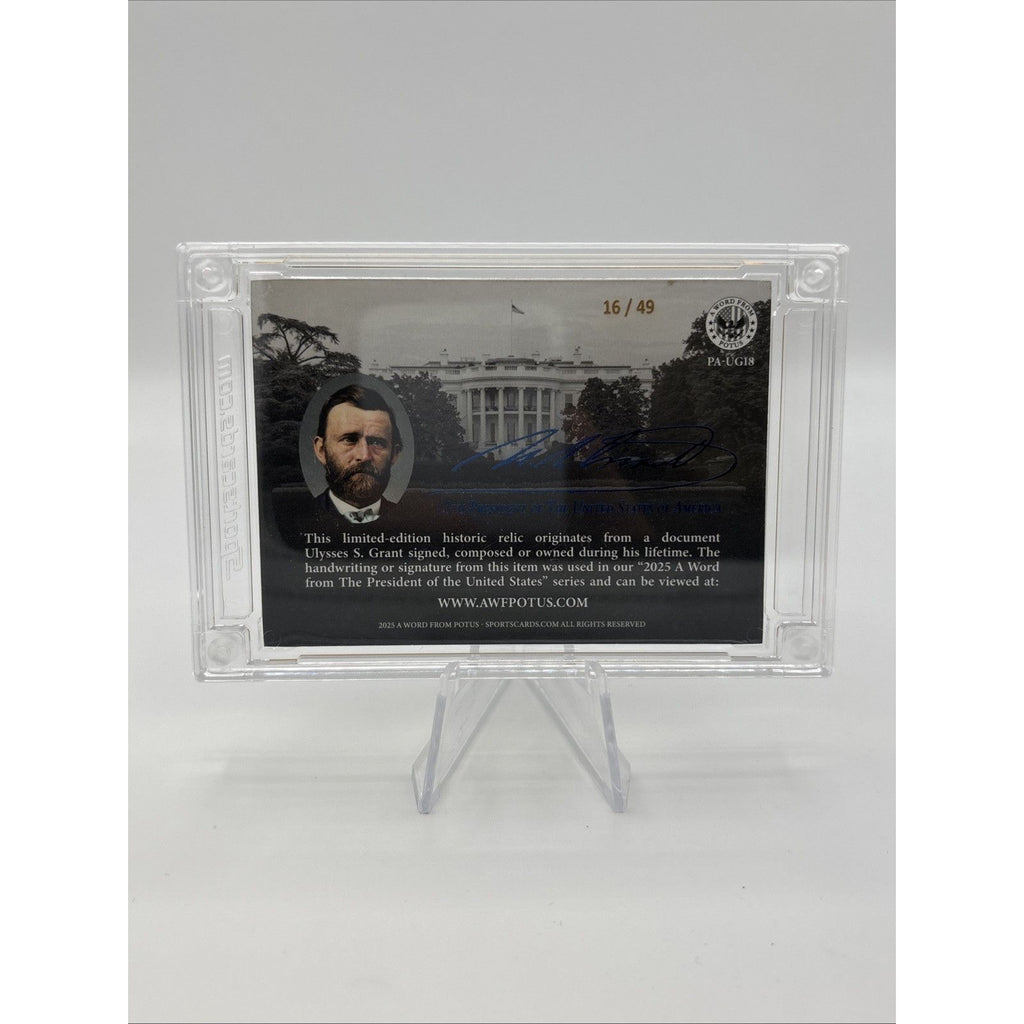A Word From POTUS 2025 Ulysses S Grant Presidential Archive Relic #/49 #PA-UG18
