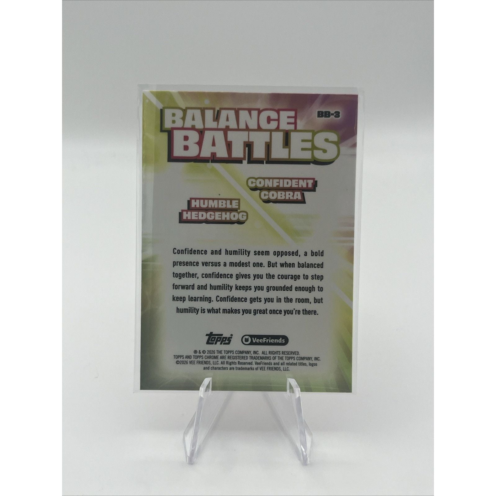 2026 Topps Chrome VeeFriends Balance Battles Confident Cobra/Humble Hedgehog BB3
