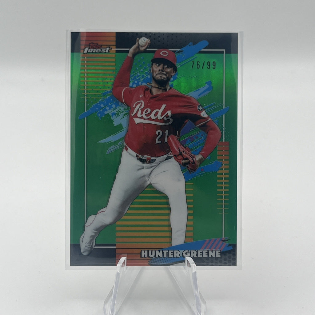 2026 Topps Finest Hunter Greene #169 Uncommon Green Refractor #/99 Reds