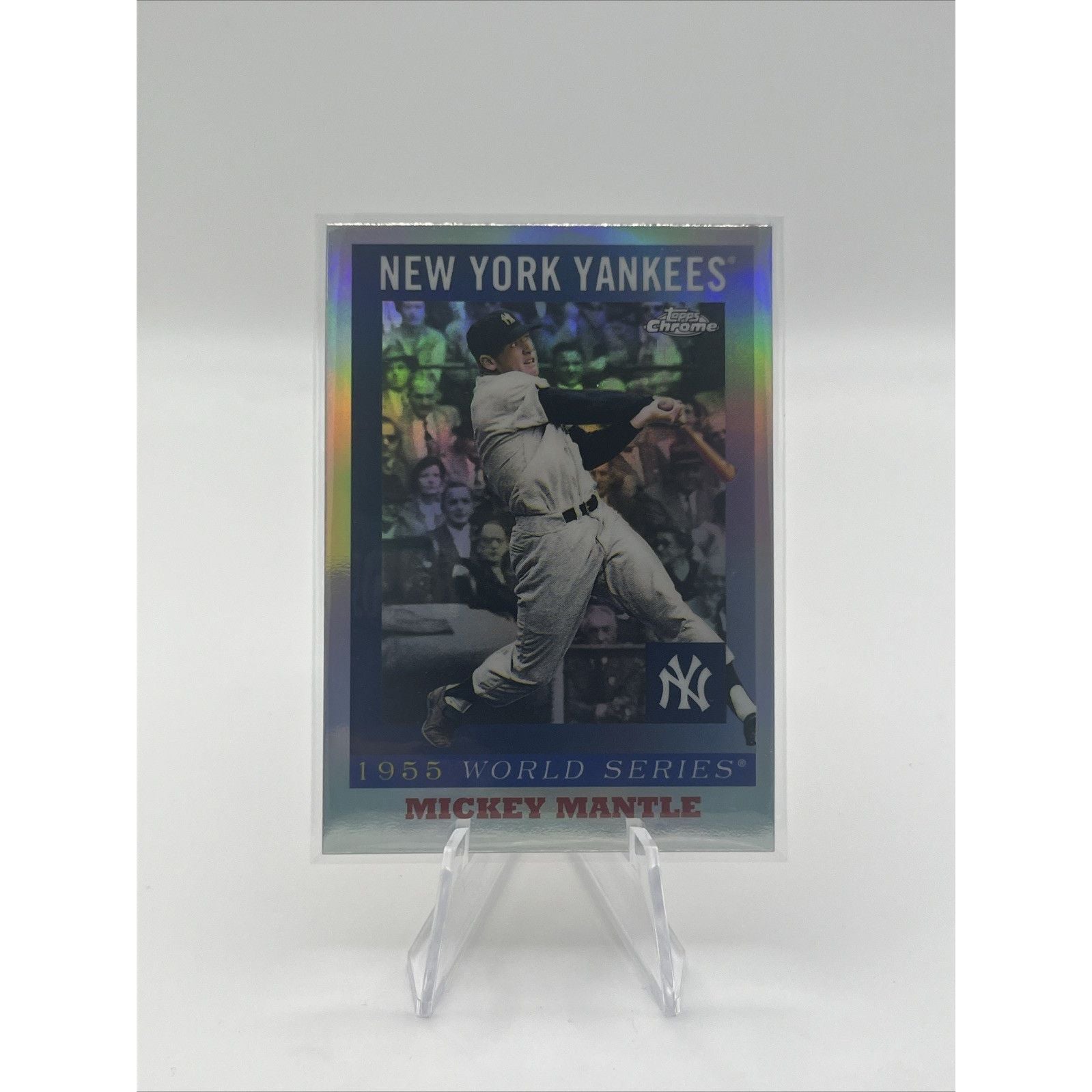2025 Topps Chrome Platinum Anniversary Mickey Mantle 1955 World Series Refractor