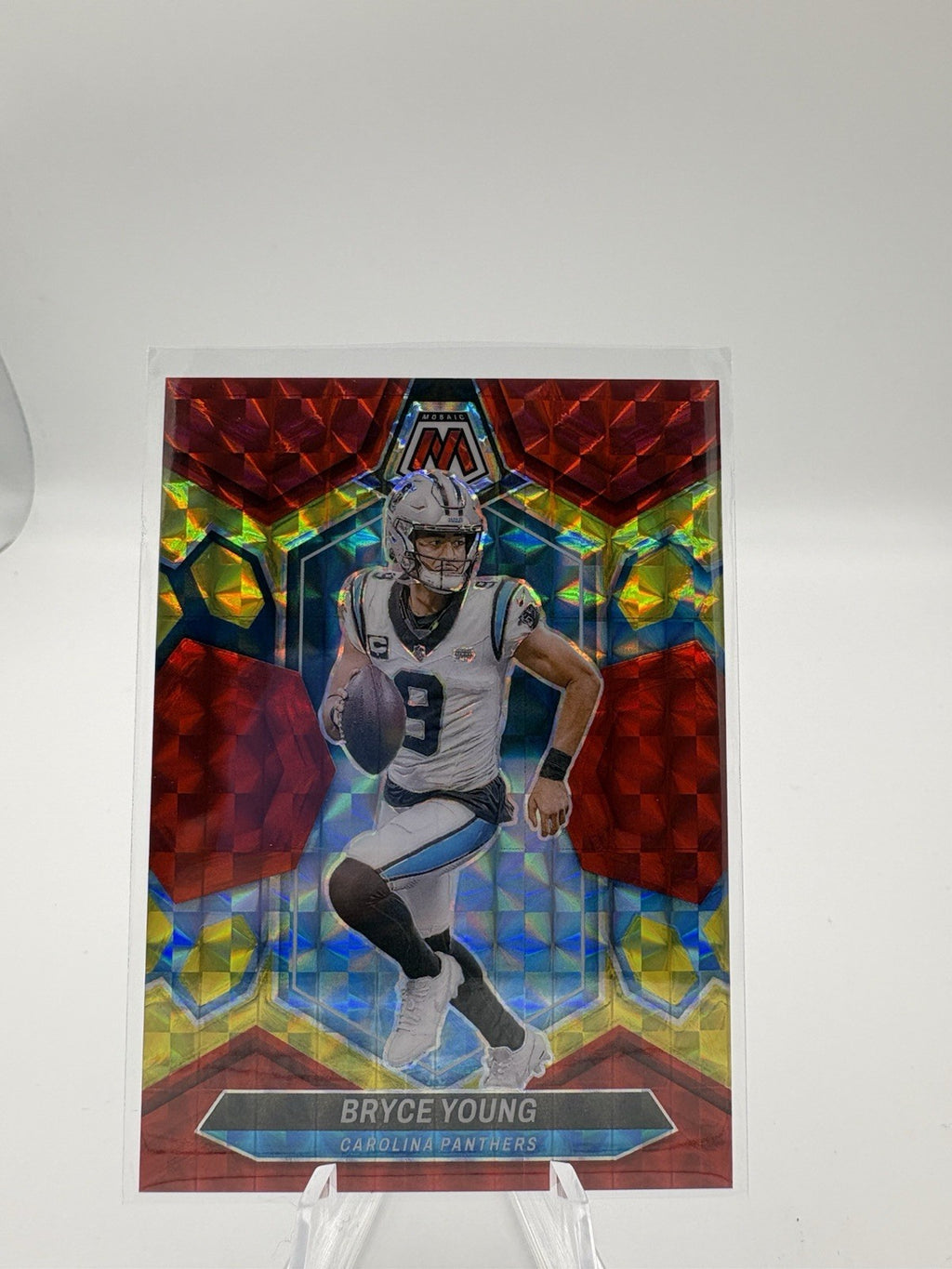 2024 Panini Mosaic - Bryce Young #29 Choice Fusion Red & Yellow Mosaic Prizm /80