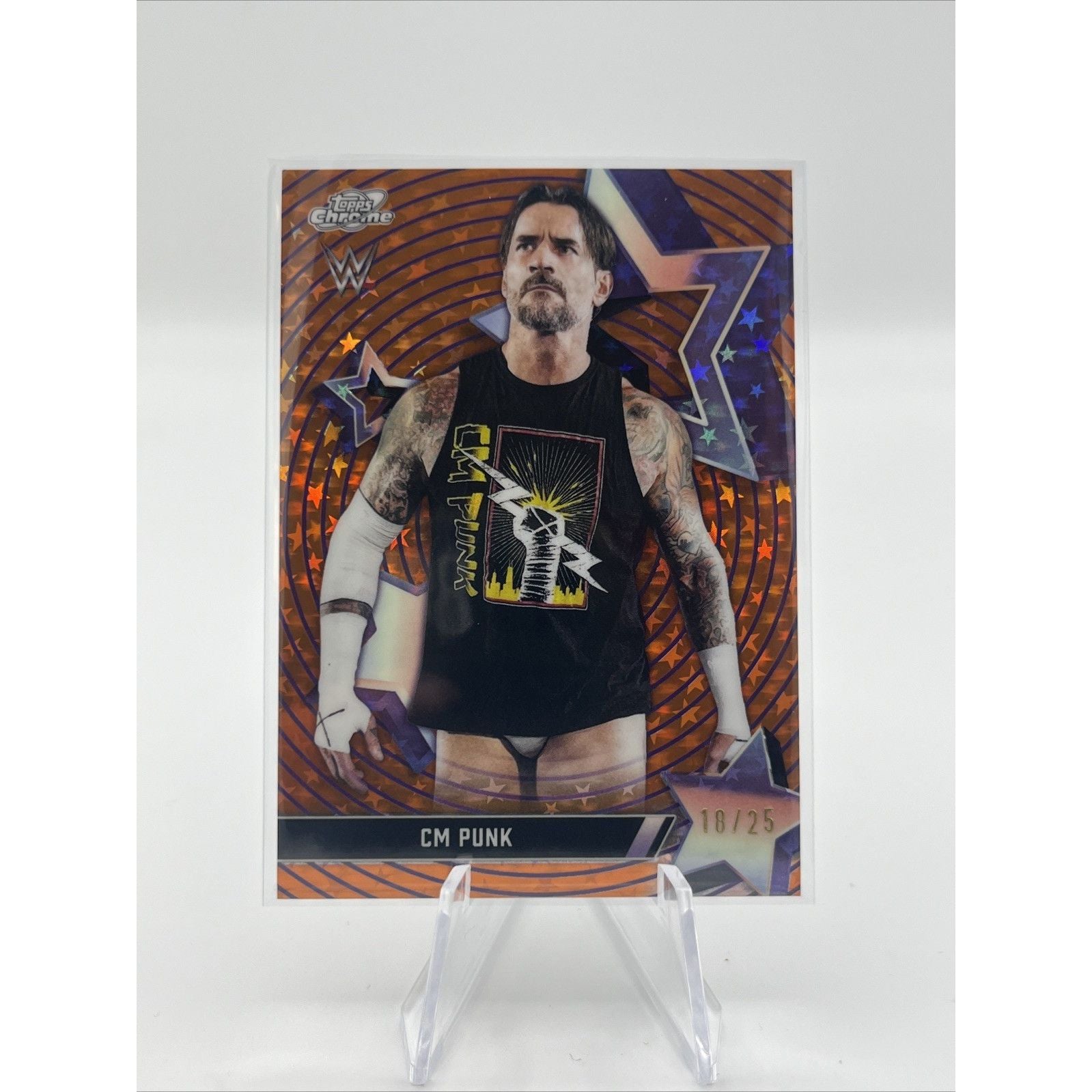 CM Punk 2026 Topps WWE Cosmic Chrome Starfractor /25 SSP