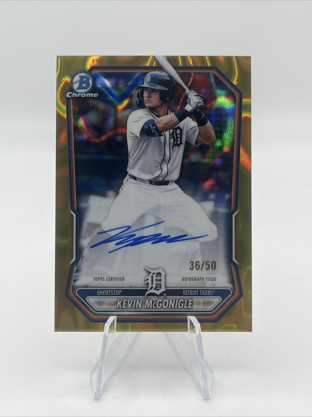 2026 Bowman Chrome Kevin McGonigle Gold Lava Prospect RC Auto #/50