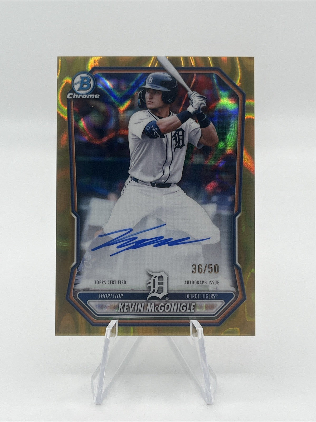 2026 Bowman Chrome Kevin McGonigle Gold Lava Prospect RC Auto #/50