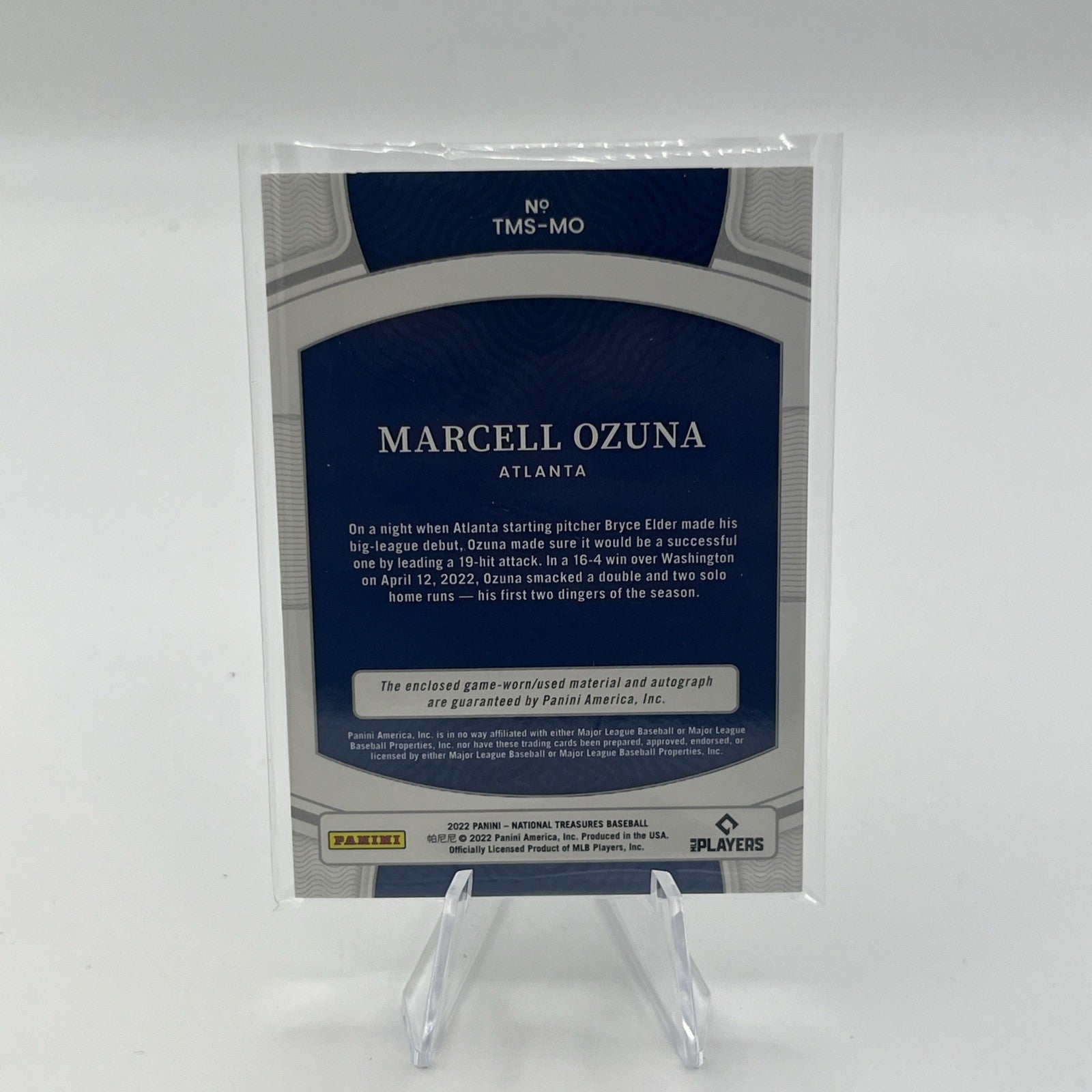 2022 Panini National Treasures - Treasured Material Signatures Marcell Ozuna...