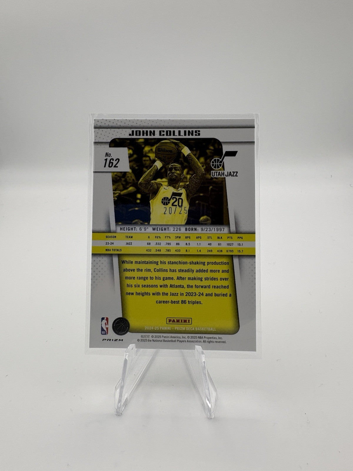 2024-25 Panini Prizm Deca John Collins Prizms Mojo /25 #162 Utah Jazz