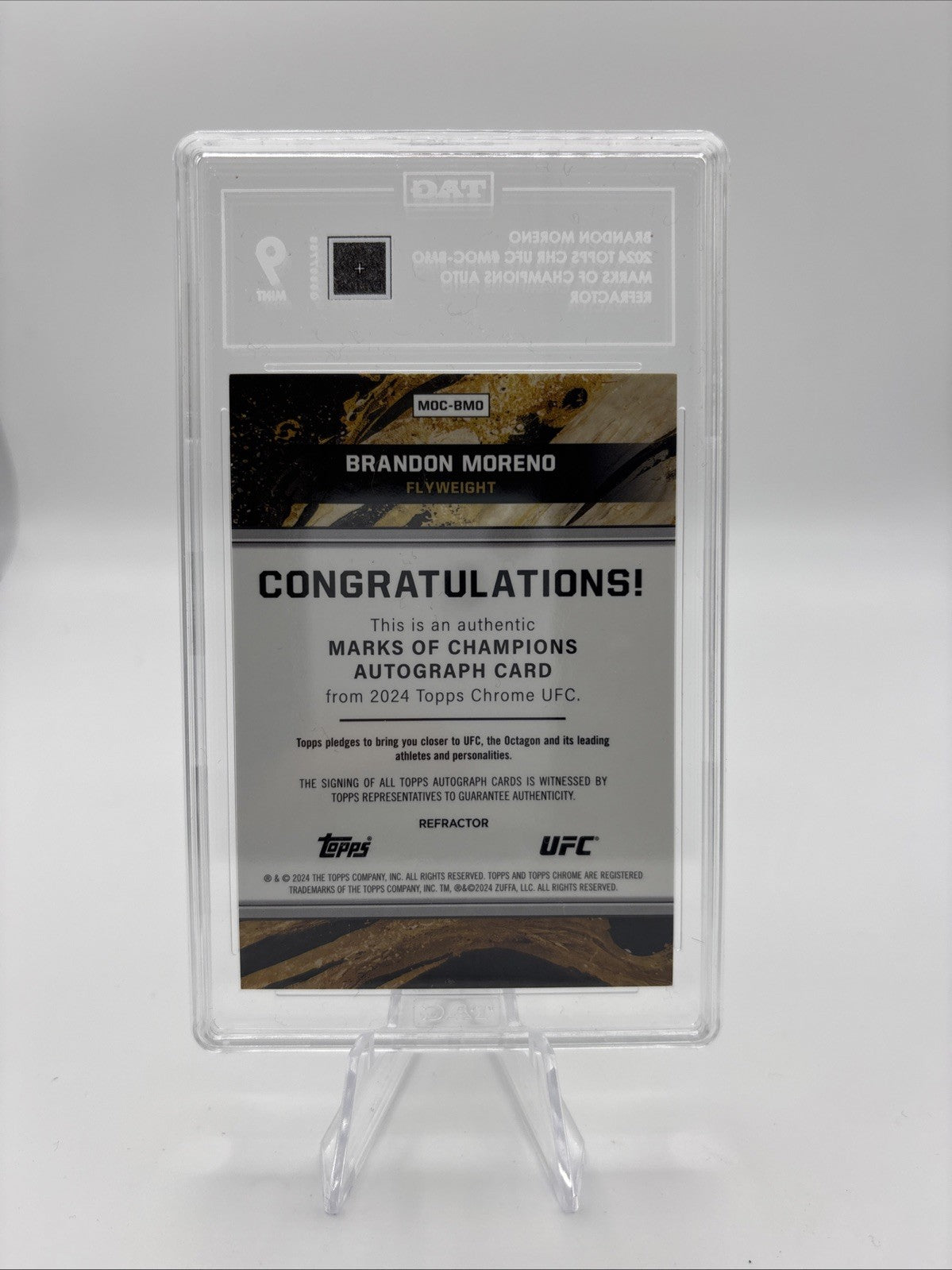 2024 Topps Chrome UFC - Marks of Champions Autographs Brandon Moreno TAG 9