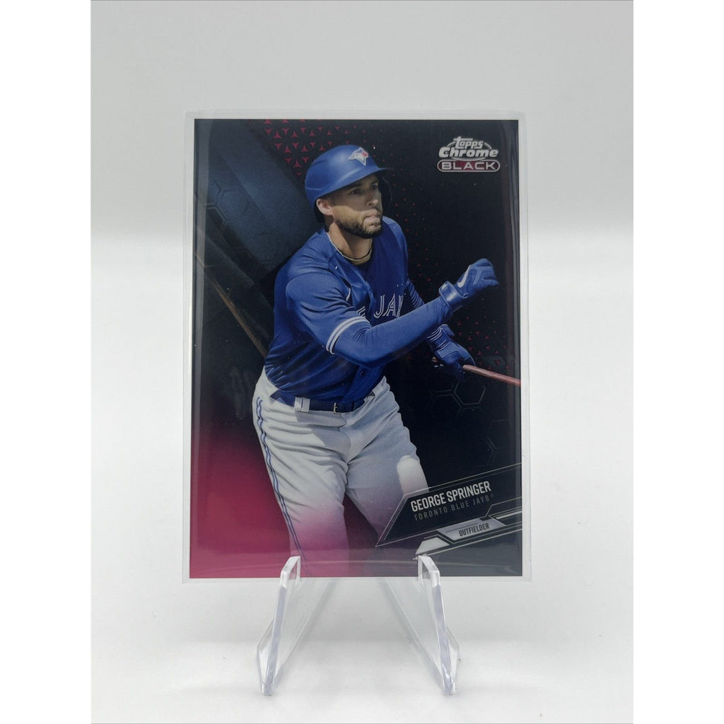 2021 Topps Chrome Black Red Refractor #87 George Springer #/5 Toronto Blue Jays