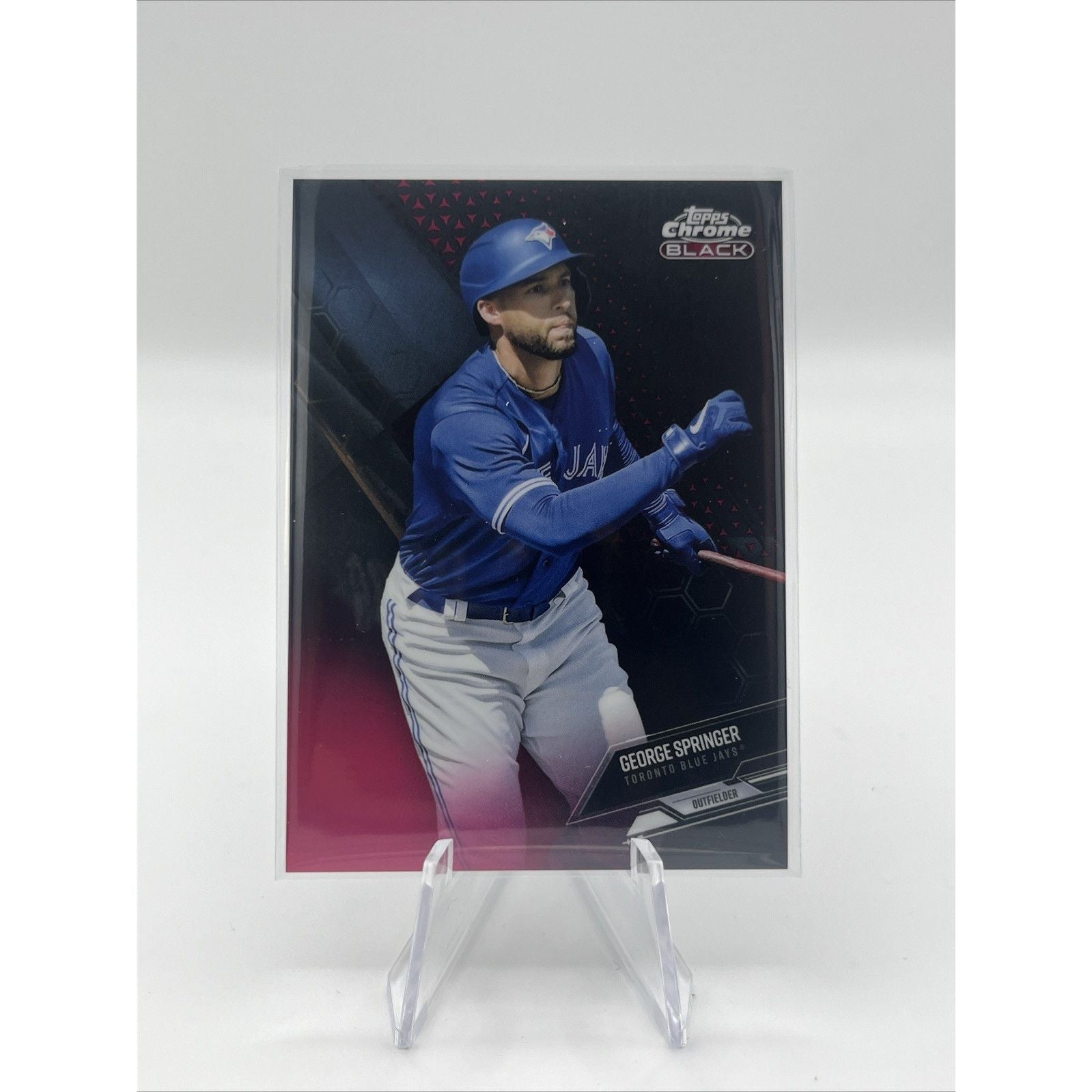 2021 Topps Chrome Black Red Refractor #87 George Springer #/5 Toronto Blue Jays