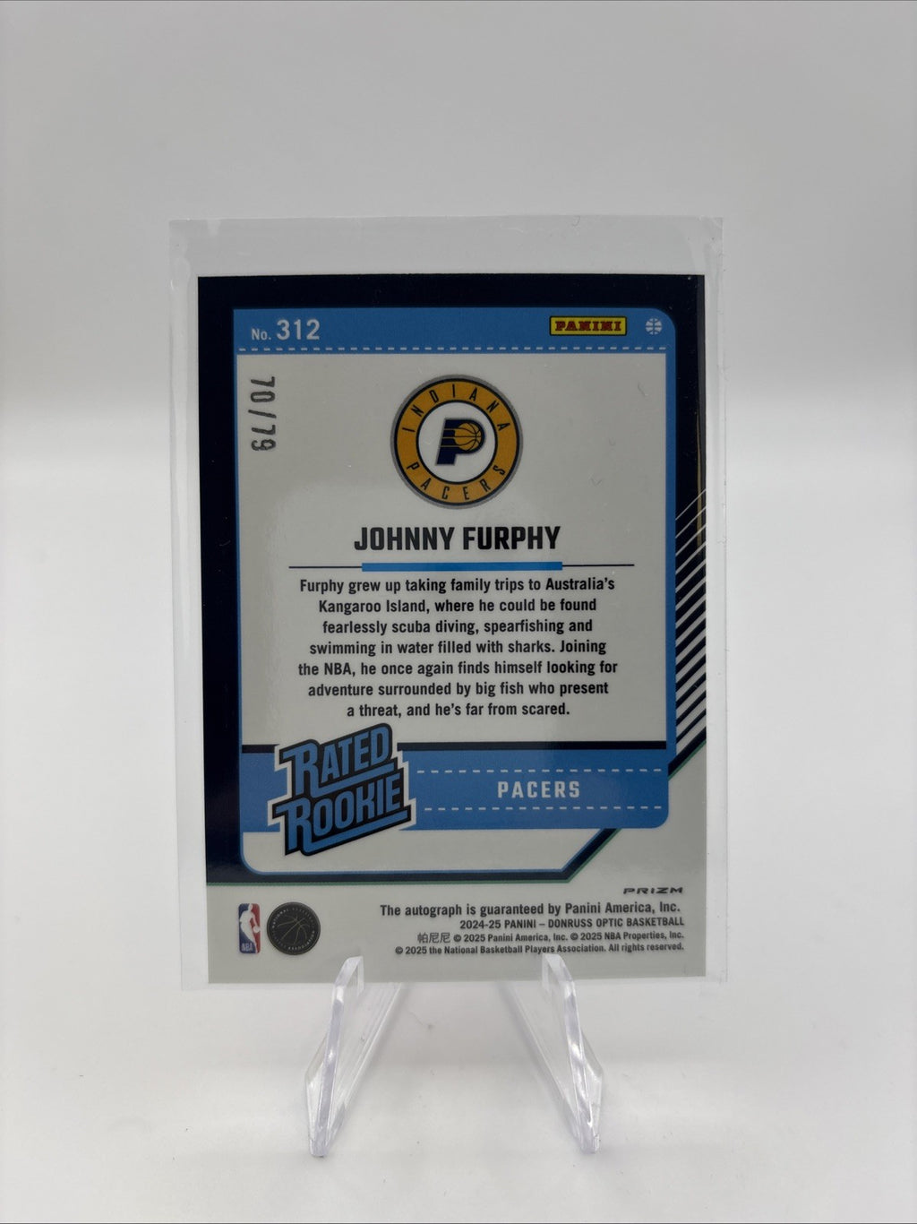 2024-25 Panini Donruss Optic - Rated Rookie Signatures Johnny Furphy #312...