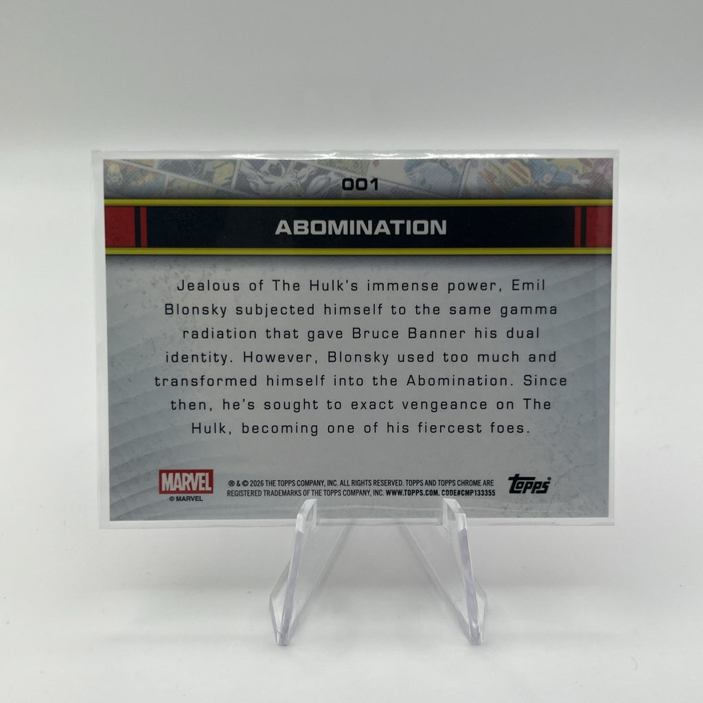2026 Topps Chrome Marvel Abomination #001 Pink Refractor #/250