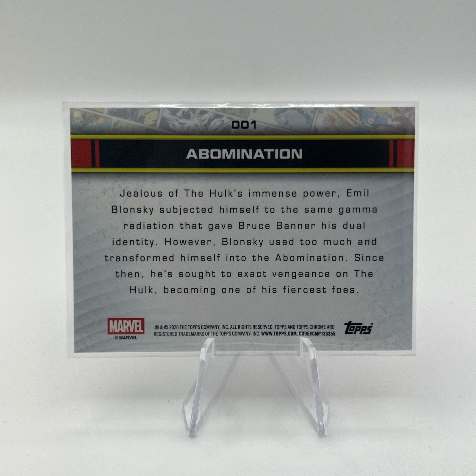 2026 Topps Chrome Marvel Abomination #001 Pink Refractor #/250