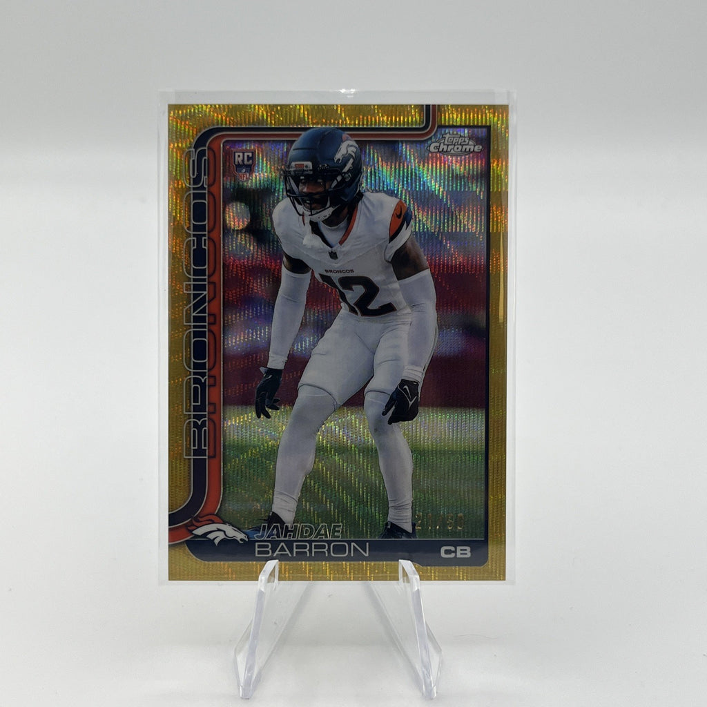 2025 Topps Chrome - Rookies Jahdae Barron #359 Gold Wave Refractor /50 (RC)